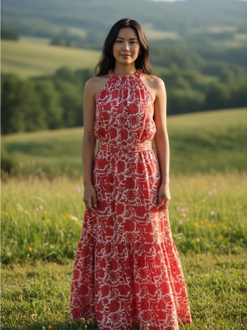 Cleobella Wilder Ankle Dress Red Floral